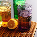 Haonai Hotsell 400ml--Branches and leaves spray drinking glass cup/tumbler with color painting